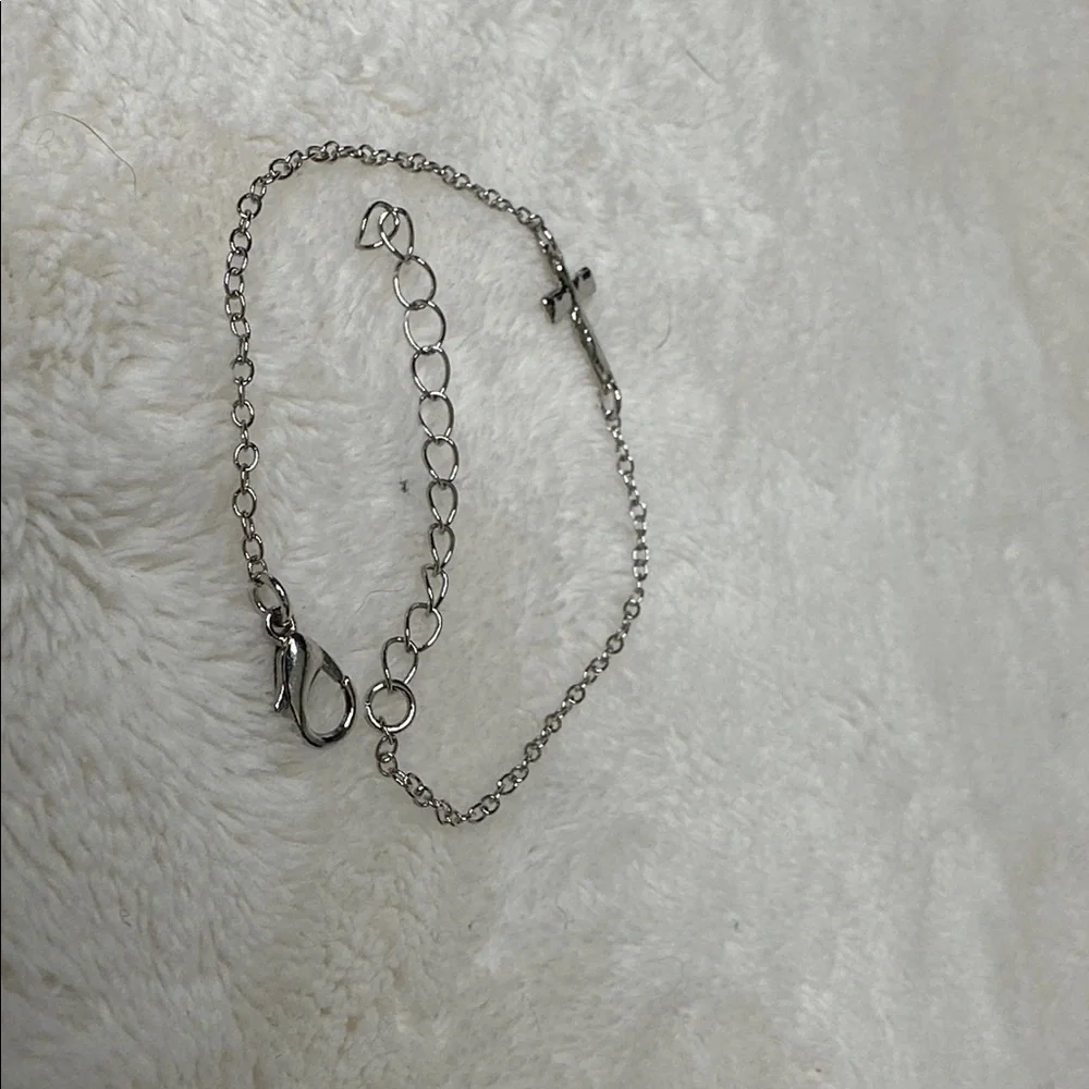 Cross Bracelet Double Sided Silver Tone Bracelet Faith Religious Gifts NWT